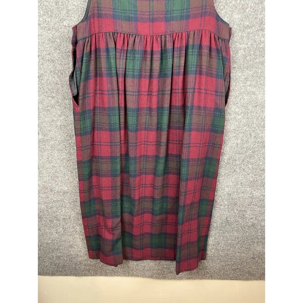 Ventage Walker & Lane Plaid Corduroy Pinafore Dress Size 12 - Picture 11 of 11